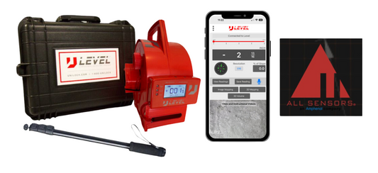 All Sensor model-Highest Accuracy, Designed for the Pool and Flooring Industries, 1/32" accuracy in the app